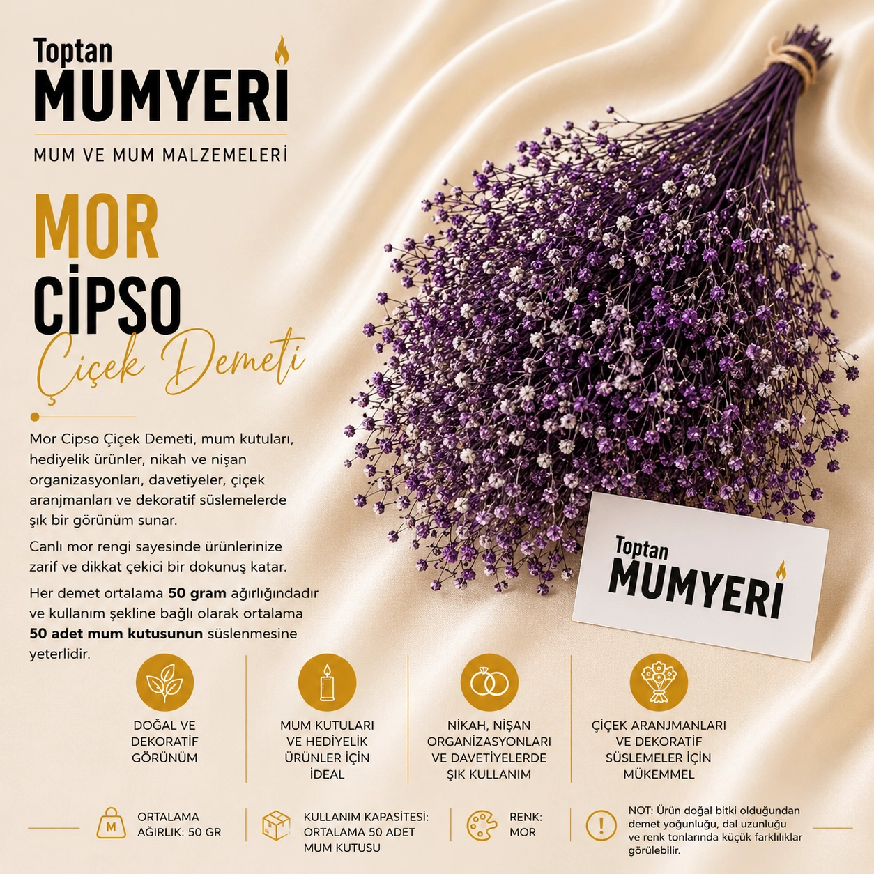 Mor Cipso Çiçek Demeti