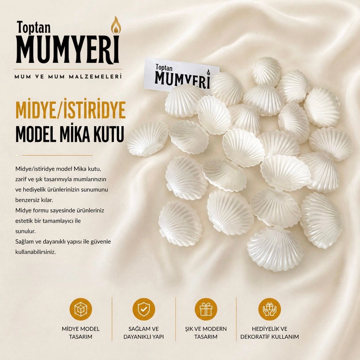 Midye/İstiridye Model Mika Kutu