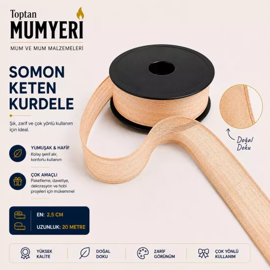 Somon Keten Kurdele 2.5 cm (20 Metre)