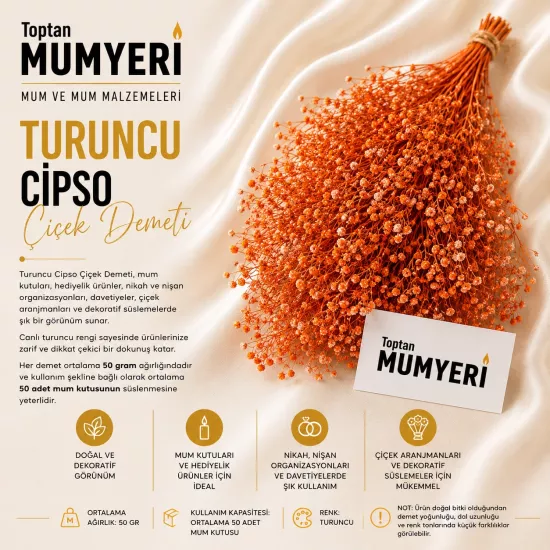 Turuncu Cipso Çiçek Demeti
