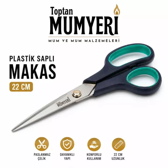 Plastik Saplı Makas (22 CM)