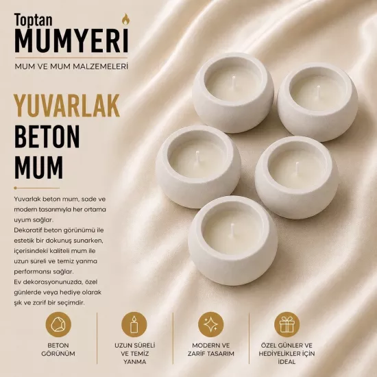 Beton Yuvarlak Mum