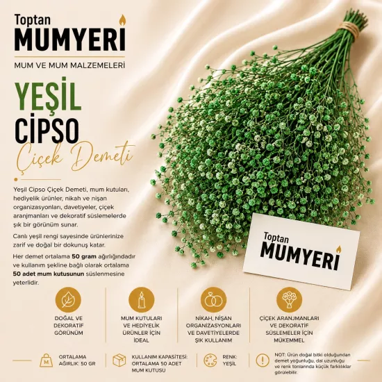 Yeşil Cipso Çiçek Demeti